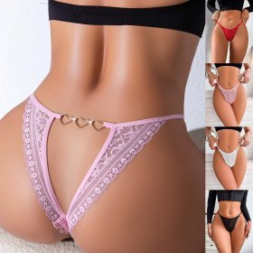 Sexy lace low-waisted half-covered hip breathable erotic underwear for women