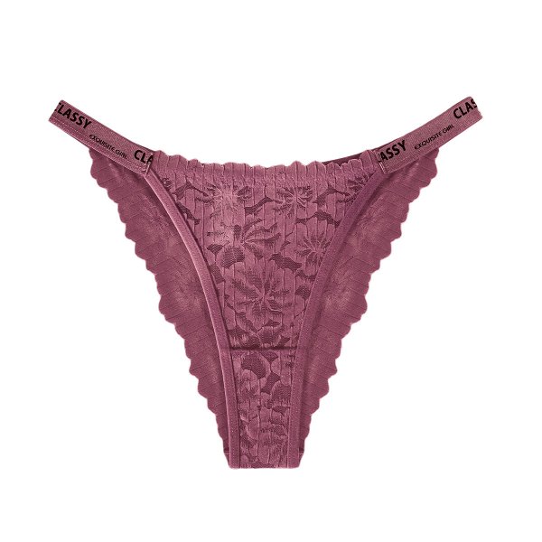 Lace sexy explosive low waist embroidered flower thong for women