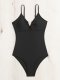 New one-piece swimsuit black sexy V-strap hollow swimsuit for women