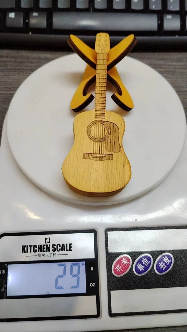 Wooden Acoustic Guitar Pick Box, Wooden Decorative Ornament