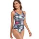 New swimsuit vest style printed sports swimsuit one-piece women's swimsuit