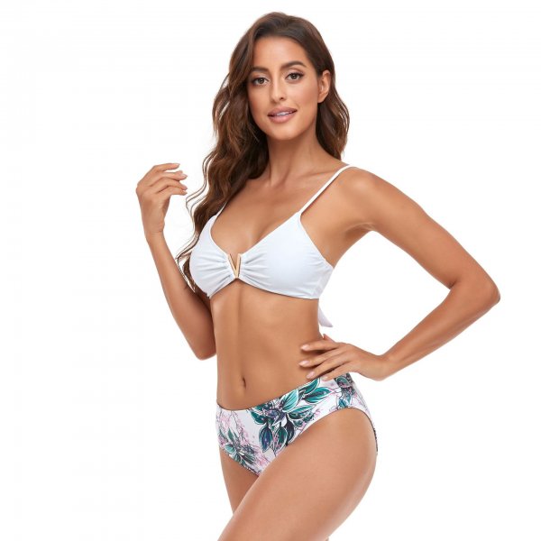 New Split Swimsuit Women's Printed Sexy Bikini 3-Piece Set