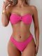 New split swimsuit sexy tight fitting strapless bikini set