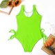 New children's swimsuit solid color mid size children's one-piece swimsuit