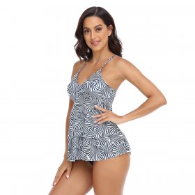 New split women's swimsuit with sexy printed ruffle edge, popular women's swimsuit