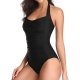New one-piece swimsuit solid color conservative belly cover set swimsuit for women