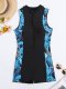 New one-piece printed spliced flat angle swimsuit for women's surfing wear