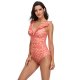 New solid color printed swimsuit with sexy ruffle edge one-piece swimsuit for women