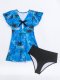 New printed fashionable one-piece skirt conservative Tankini swimsuit for women