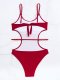 New one-piece swimsuit solid color sexy tight fitting women's swimsuit