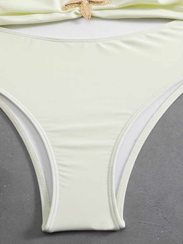 2026 popular starfish contrasting splicing one-piece swimsuit with backless hollow out women's swimsuit