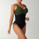 New one-piece swimsuit color blocked sexy cross suspender swimsuit women's bikini