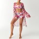 Swimsuit Long Sleeve Hoodie Split Three Piece Printed Sexy Swimsuit Women's Bikini