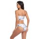 New strapless printed bikini high waisted soft bag split women's swimsuit