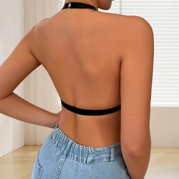 Lace neck hanging front buckle sexy adjustable back bra lingerie