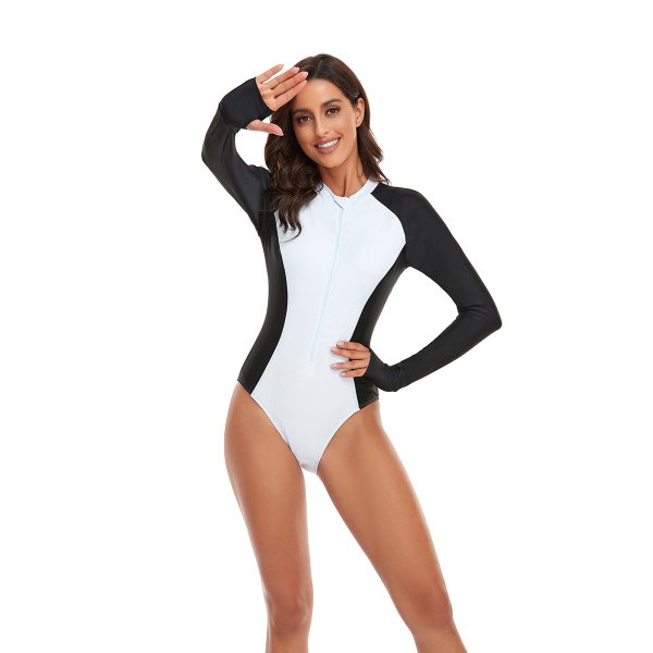 One-piece women's swimsuit long sleeved zipper diving suit