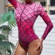 New sports one-piece swimsuit, women's long sleeved swimsuit, adult surfing suit