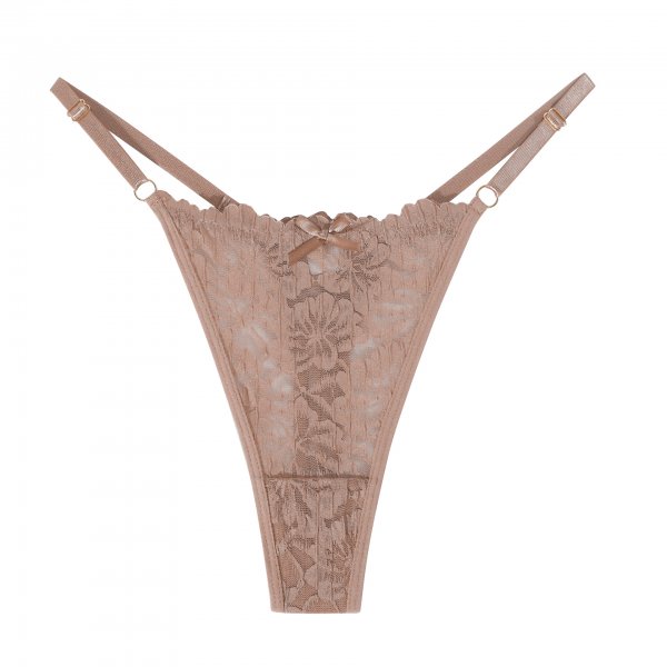 New lace bow hollow low waist sexy women's thong