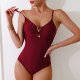 New one-piece swimsuit black sexy V-strap hollow swimsuit for women