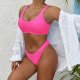 New swimsuit sexy and fashionable solid color women's bikini set