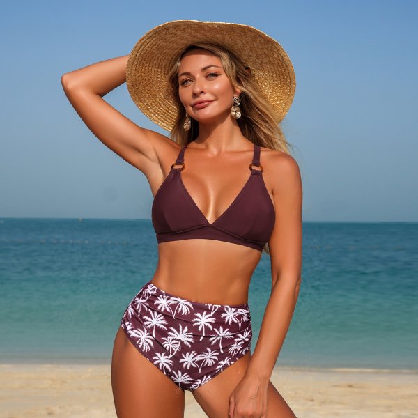 Female sexy camisole backless three-point bikini split swimsuit for women