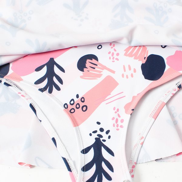 New Style Swimsuit Fashion Print Skirt-style Girls' 130-160 One-piece Swimming Suits