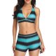 Bikini Multi Color Gradient V-neck High Waist Split Hot Spring Swimsuit