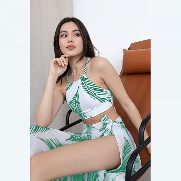 2025 sexy bikini swimsuit three piece set for women's sun protection beach skirt swimsuit