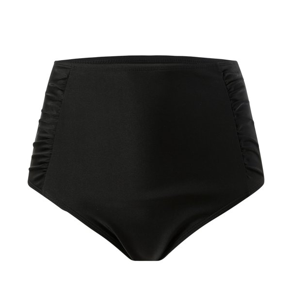 New women's triangle swimsuit with pleated solid color and high elasticity bikini swimsuit Pants