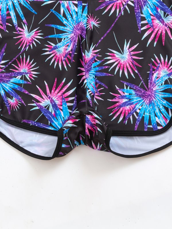 New split swimsuit women's printed two-piece long sleeved swimsuit set