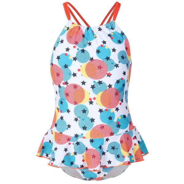 New swimsuit with printed skirt style one-piece swimsuit for girls