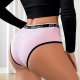 Pink Ribbed High-Waisted Briefs with 'Sweet' Waistband: Invisible Breathable Teen Underwear (S-XL)