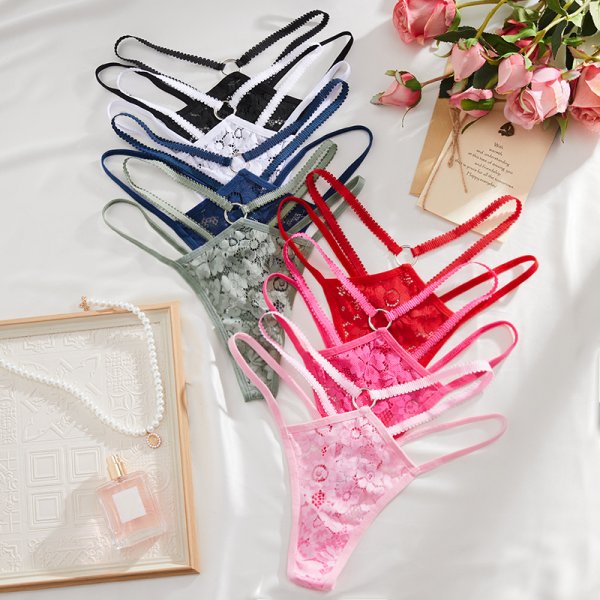 Sexy lace underwear with fun hollowed out design, comfortable and breathable, multi-color low waisted women's underwear