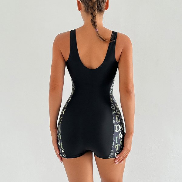 New one-piece swimsuit printed sports tight competitive swimsuit for women