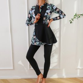 New Muslim swimsuit for women, conservative swimsuit, printed beach swimsuit, Burkini surfing suit