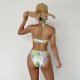 New one-piece swimsuit printed hot stamping sexy hollow tight bikini swimsuit for women