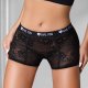Sexy lace women's flat-angle pants with letter bands, flowers, transparent, comfortable, mid-waist, hip-hugging, four-corner pants
