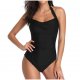 New one-piece swimsuit solid color conservative belly cover set swimsuit for women