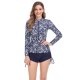 New swimsuit split long sleeved conservative suit printed surfing suit for women
