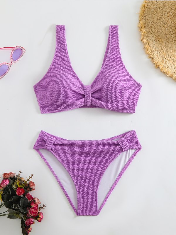 New Split Swimsuit Women's Solid Color Sexy Bikini Set