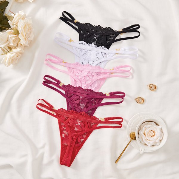 New sexy underwear for women, popular lace comfortable flower metal underwear
