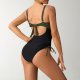 New one-piece swimsuit color blocked sexy cross suspender swimsuit women's bikini