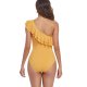 New one-piece swimsuit solid color hot stamping tight fitting swimsuit for women