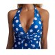 New one-piece swimsuit printed conservative V-neck adult tight swimsuit for women