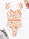 2025 swimsuit new bikini one-piece conservative women's swimsuit printed swimsuit