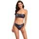 New strapless printed bikini high waisted soft bag split women's swimsuit