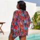 New Split Swimsuit Large Size Printed Mesh Three Piece Set for Women