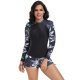 New split swimsuit printed two-piece long sleeved swimsuit women's set beach surfing suit