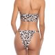 New chest hugging hollow bikini sexy snake skin leopard print swimsuit