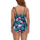 New women's one-piece swimsuit with fat printed ruffle edges, conservative plus size swimsuit